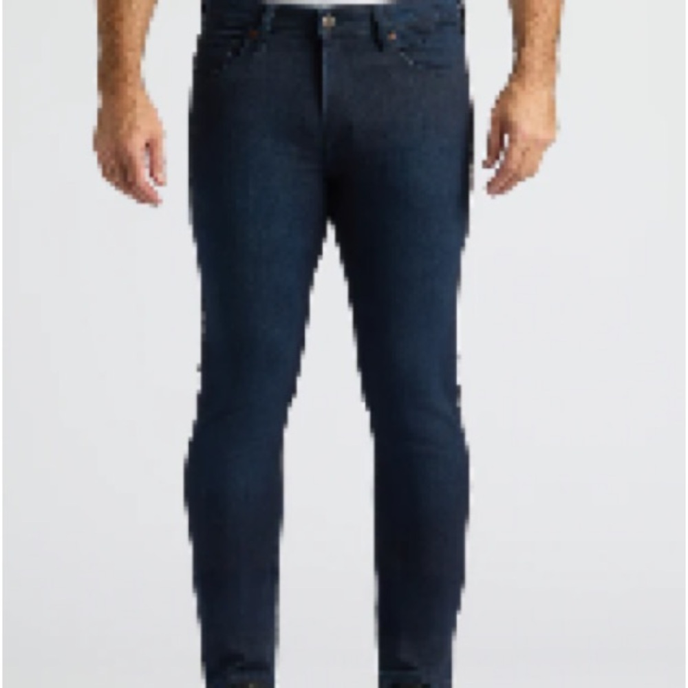 Men's Dark Blue Jeans True Classic NWT 31x34 Slim High Stretch Jeans - Picture 2 of 5
